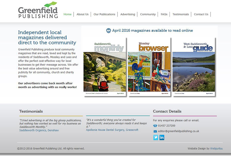 new mobile friendly website for the Saddleworth Monthly
