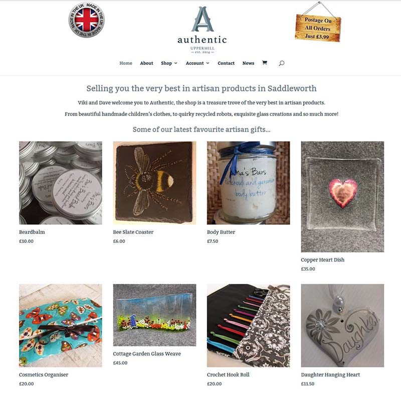 Online Shop Website for Authentic in Uppermill, Saddleworth, Oldham