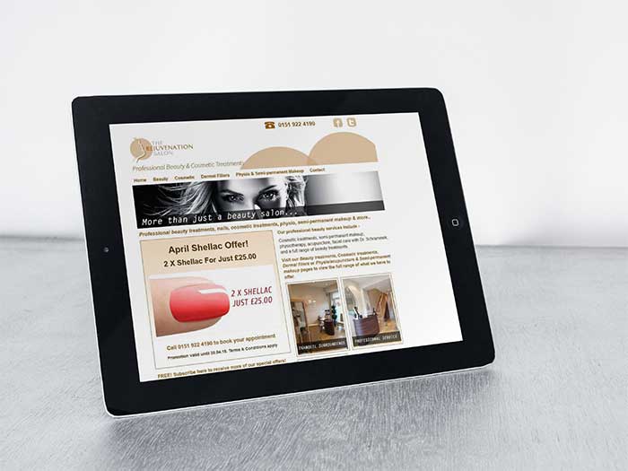 The Rejuvenation Salon - Web Design Oldham