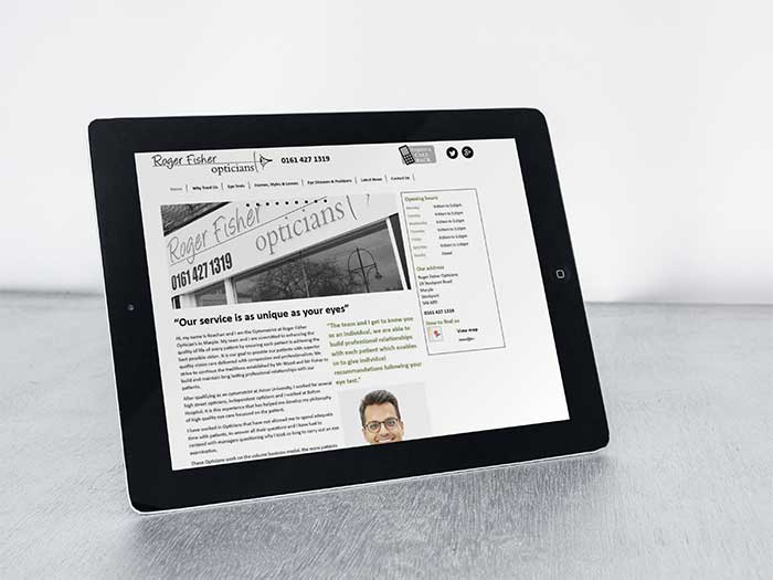 Roger Fisher Opticians - Web Design Oldham