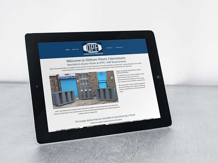 Oldham Plastic Fabrications - Web Design Oldham