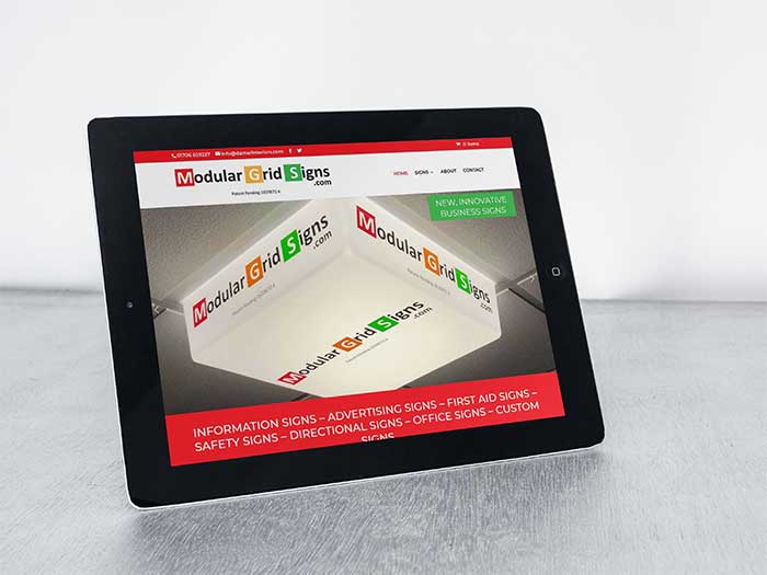 Modular Grid Signs - Ecommerce Website Design Oldham