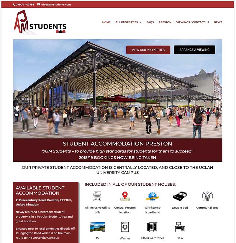 Website Design for Student Accommodation