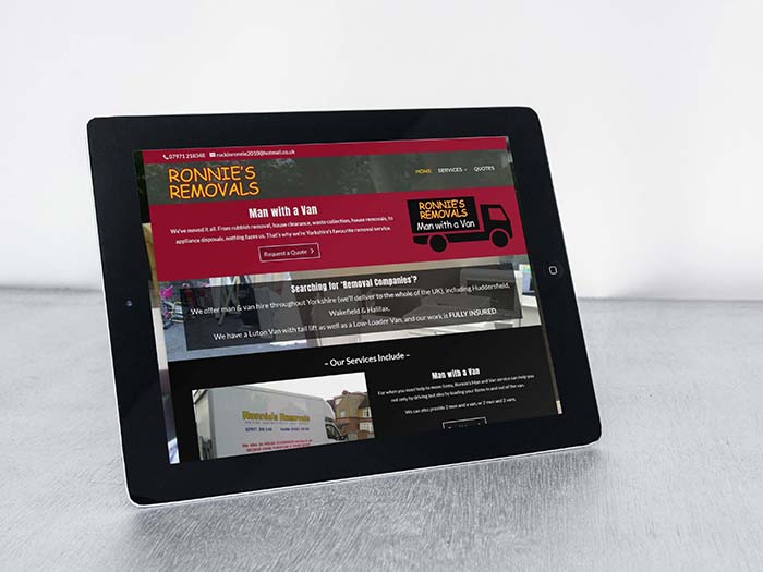 Ronnie's Removals - Web Design Oldham