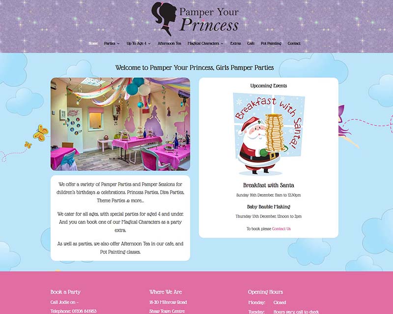 Web Design For An Oldham Party Business