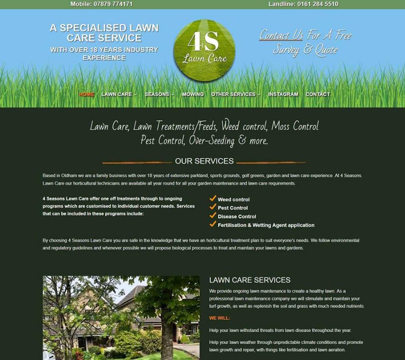 New Web Design For A Lawn Care Company