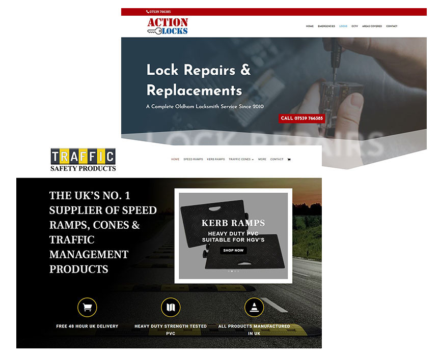 2 new website designs for businesses in Oldham